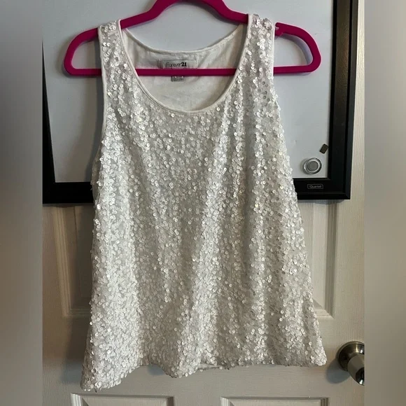 Forever 21 Sequin Racer Back Top - Picture 1 of 3